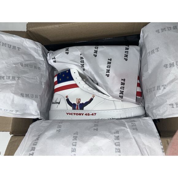 Trump Victory High Top Sneakers White #589 of 2000 Made Mens Sz 11 Womens 12.5 main image 4